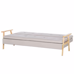 Sofa Bed TJORN Fabric Beige 3 Seater