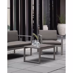 Garden Armchair SALERNO Metal Dark Grey