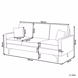 Sofa GAVLE Velvet Mustard 3 Seater