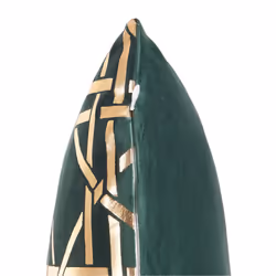 Set of 2 Cushions Geometric Pattern 45 x 45 cm Green with Gold CASSIA