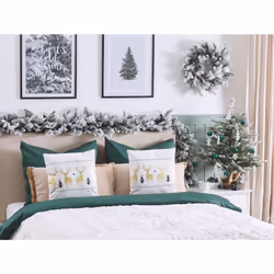 Set of 2 Decorative Cushions DONNER Cotton 45 x 45 cm White Christmas Pattern
