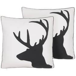 Set of 2 Decorative Cushions SHADRACK Cotton 45 x 45 cm White Christmas Pattern