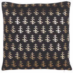 Set of 2 Decorative Cushions LEROY Cotton 45 x 45 cm Black Christmas Pattern