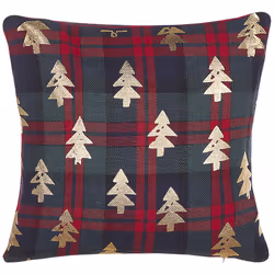 Set of 2 Cushions Christmas Tree Pattern 45 x 45 cm Red and Green CUPID
