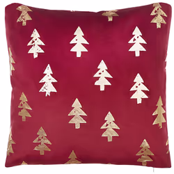 Set of 2 Decorative Cushions CUPID Velvet 45 x 45 cm Red Christmas Pattern
