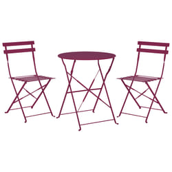 Bistro Set Folding FIORI Metal Burgundy