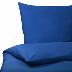 Duvet Cover Set HARMONRIDGE Sateen Cotton 135 x 200 cm Dark Blue