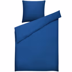 Duvet Cover Set HARMONRIDGE Sateen Cotton 135 x 200 cm Dark Blue