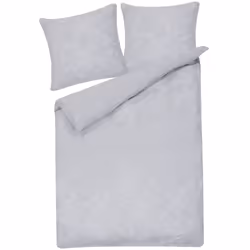 Cotton Duvet Cover Set Flower Pattern 155 x 220 cm Grey MORNINGSIDE