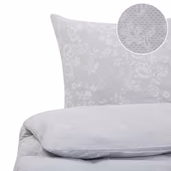 Duvet Cover Set MORNINGSIDE Sateen Cotton 200 x 220 cm Grey