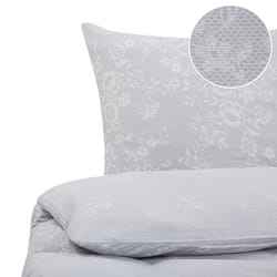 Duvet Cover Set MORNINGSIDE Sateen Cotton 200 x 220 cm Grey