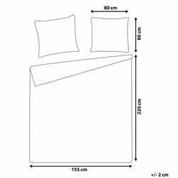 Duvet Cover Set AVONDALE Sateen Cotton 155 x 220 cm Grey