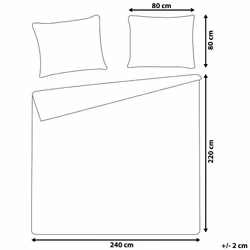Duvet Cover Set AVONDALE Sateen Cotton 220 x 240 cm Grey