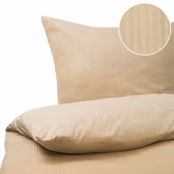 Duvet Cover Set AVONDALE Sateen Cotton 200 x 220 cm Beige