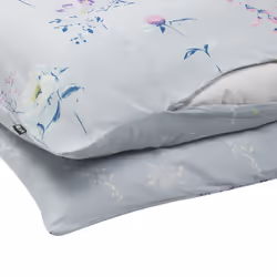 Duvet Cover Set EVERGREEN Sateen Cotton 200 x 220 cm Light Blue