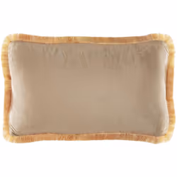Set of 2 Fringed Velvet Cushions 30 x 50 cm Beige POTHOS