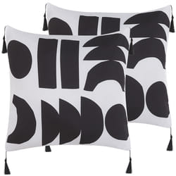 Set of 2 Decorative Cushions LIRIOPE 45 x 45 cm Black/ White Geometric Pattern