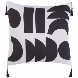 Set of 2 Decorative Cushions LIRIOPE 45 x 45 cm Black/ White Geometric Pattern