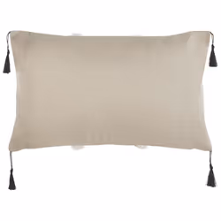 Set of 2 Cushions Geometric Pattern 30 x 50 cm Beige and Black PULMONARIA