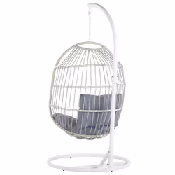 Hanging Chair with Stand ALBA PE Rattan White