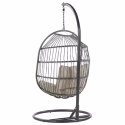 Hanging Chair with Stand ALBA PE Rattan Black - Additional view 5