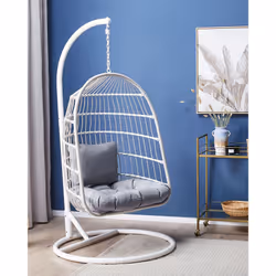 Hanging Chair with Stand ALLERA Metal White
