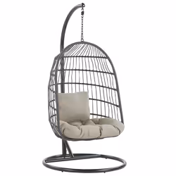Hanging Chair with Stand ALLERA Metal Black