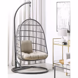 Hanging Chair with Stand ALLERA Metal Black