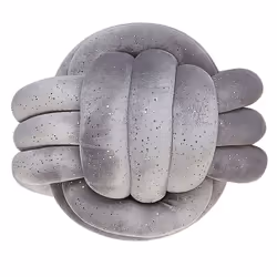 Velvet Knot Cushion with Glitter 30 x 30 cm Grey MALNI
