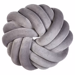 Velvet Knot Cushion with Glitter 30 x 30 cm Grey AKOLA