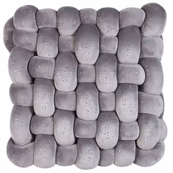 Velvet Knot Cushion with Glitter 30 x 30 cm Grey SIRALI