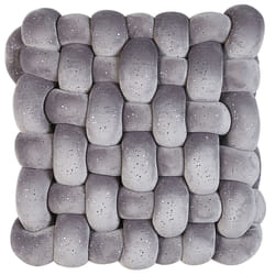 Velvet Knot Cushion with Glitter 30 x 30 cm Grey SIRALI