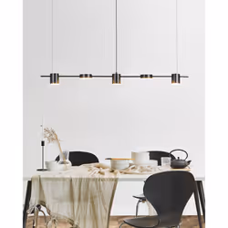 5 Light Metal LED Pendant Lamp Black SESTRA