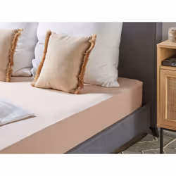 Fitted Sheet HOFUF Cotton 200 x 200 cm Beige