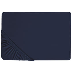 Fitted Sheet HOFUF Cotton 140 x 200 cm Navy Blue