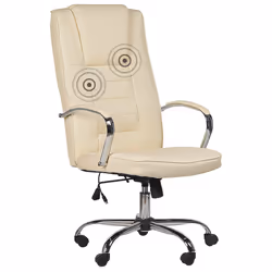 Massage Chair with Heating GRANDEUR Faux Leather Beige