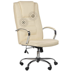 Massage Chair with Heating GRANDEUR Faux Leather Beige
