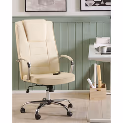 Massage Chair with Heating GRANDEUR Faux Leather Beige