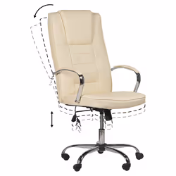 Massage Chair with Heating GRANDEUR Faux Leather Beige