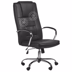 Massage Chair with Heating GRANDEUR Faux Leather Black