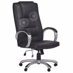 Massage Chair with Heating GRANDEUR Faux Leather Black
