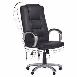 Massage Chair with Heating GRANDEUR Faux Leather Black
