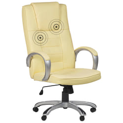 Massage Chair with Heating GRANDEUR Faux Leather Cream