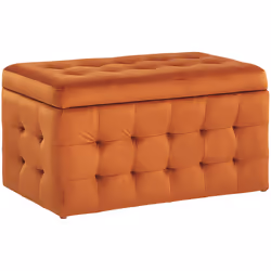 Storage Ottoman MICHIGAN Velvet Orange