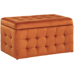 Storage Ottoman MICHIGAN Velvet Orange