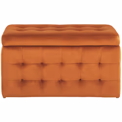 Storage Ottoman MICHIGAN Velvet Orange