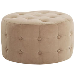 Velvet Pouffe Footstool Sand Beige TAMPA