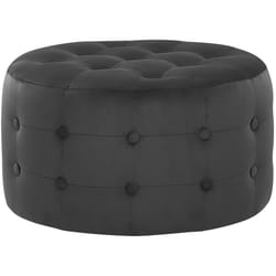 Pouffe TAMPA Velvet Black 55 cm 55 cm 30 cm