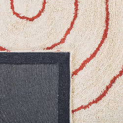 Cotton Area Rug 80 x 150 cm Beige with Red TIRUPATI