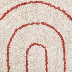 Cotton Area Rug 80 x 150 cm Beige with Red TIRUPATI